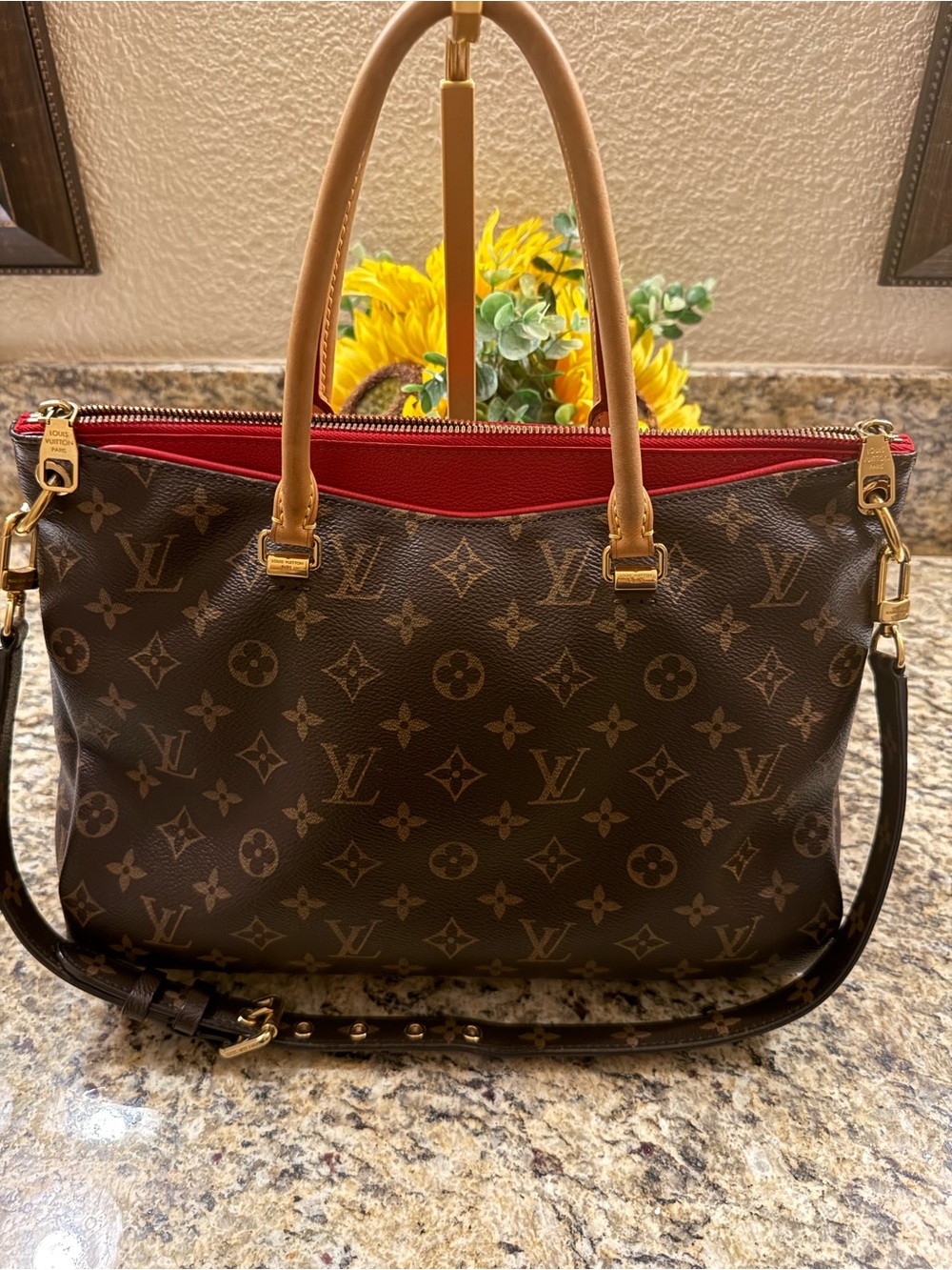 Excellent Condition Louis Vuitton Pallas in Crimson